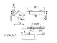 MEDIDAS TERMOSTATICA BAÑO-DUCHA ELO BRUMA